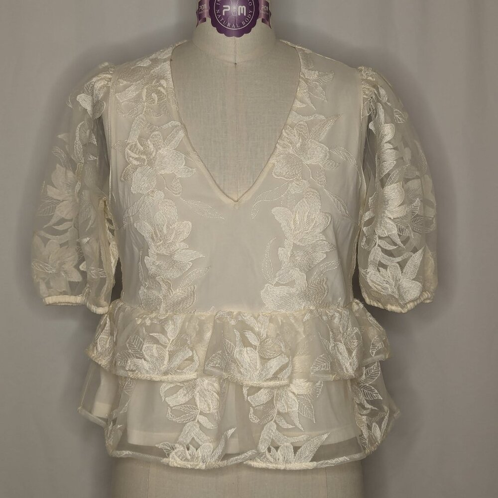 Express Cream Lace Top NWT